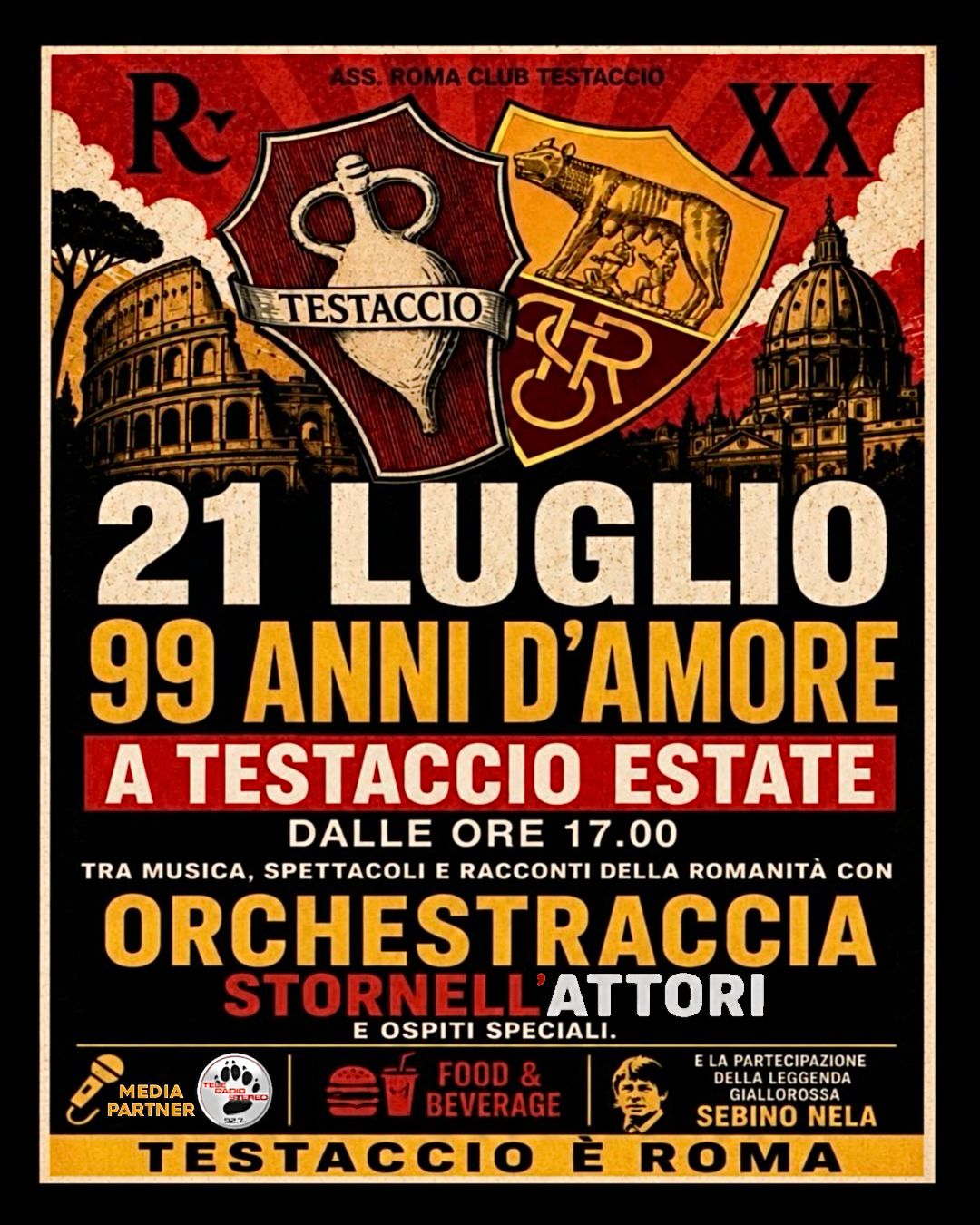 testaccio 21 luglio media partner tele radio stereo