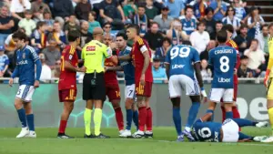 como roma 0-0 espulsione malen
